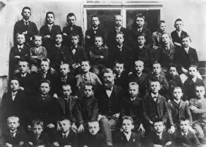 Tyrants: Young Adolf Hitler (top, right) with classmates