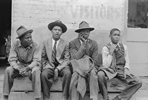 Waco: Young African American men on a bench on a Waco