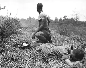 Wound: A young American lieutenant is treated by