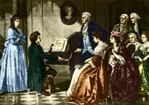 1780s: Young Beethoven Playing for Mozart, 1787