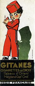 Bellboy: A young bellboy lights up his Gitanes Cigarette