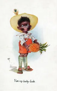 Stereotypes: Young black boy with a pineapple for his lady
