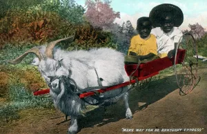 Slander: Two Young Black children in a goat cart