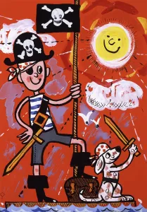 Cutlass: Young boy and his dog play pirates