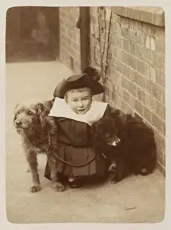 Leash: YOUNG BOY AND TWO DOGS