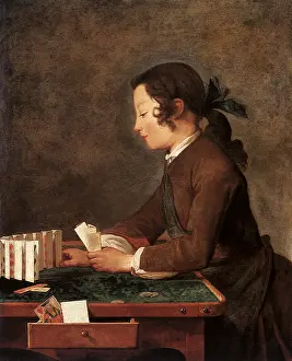 Chardin: Young Boy with a House of Cards, by Chardin