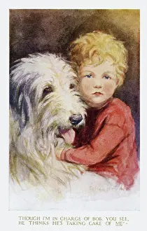 Chums: Young boy with pet sheepdog
