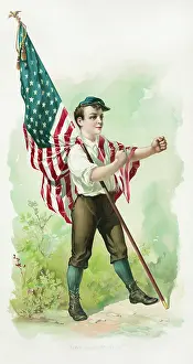 Anyone: A young boy sporting a Union Army cap, supporting