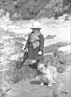 Leash: Young child and pet dog