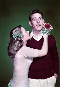 Nosegay: Young Couple Kissed