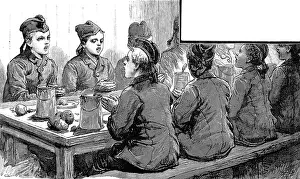 Stephensons: Young Emigrants singing Grace on their ship, 1884