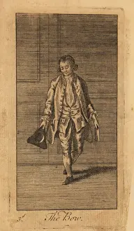 Panelled: Young gentleman bowing with his hat in his