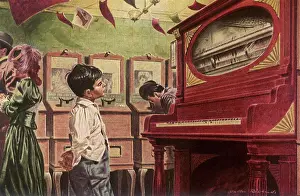 Imagery: Young George Gershwin watching a Player Piano