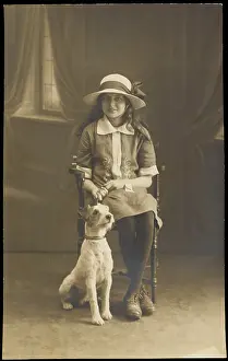 C1920: YOUNG GIRL AND DOG