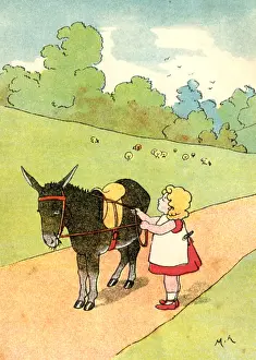 Donkeys: Young girl and donkey