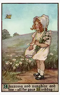 Burd: Young girl with flowers