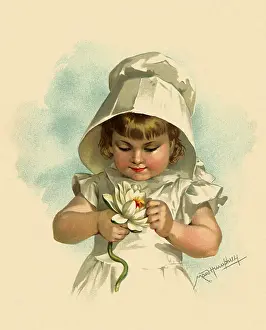 Maud: Young Girl holding a White Lily