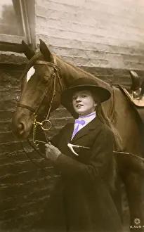 Equestrianism: A young girl with her horse