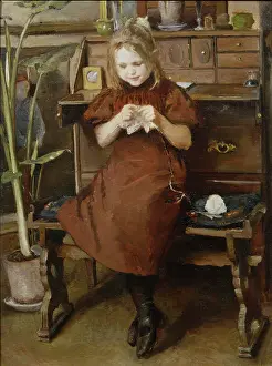 Viggo: A Young Girl Knitting