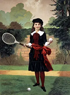 Terry Parker Collection (iln): Young girl playing tennis