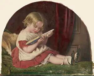 Quietly: Young girl reading