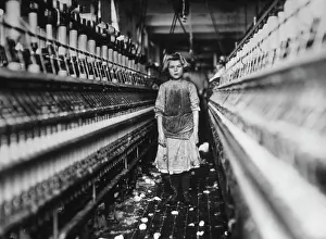 Young Girl Working in Cotton Mill