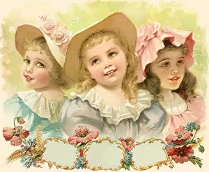 Bonnets: Three Young Girls