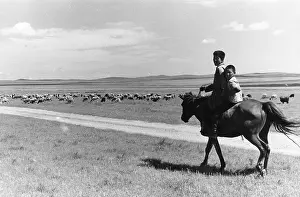 Herdsman: Young herdsmen on the Mongol steppe, Mongolia