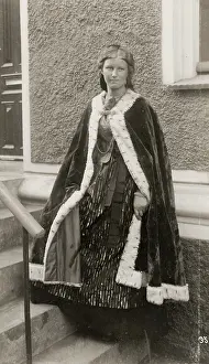 Outerwear: Young Icelandic woman in robe