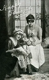 Thoughts: Two young ladies enjoying a cup of tea