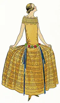 Gaston: Young lady in evening gown by Philippe and Gaston