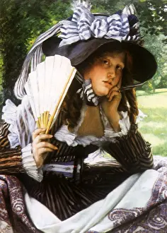 Tissot: Young Lady with a Fan, by Tissot