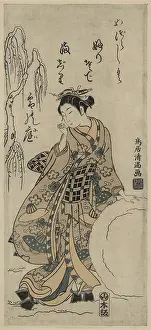 Geta: Young lady making a snowball