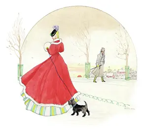 Scottie: Young lady with a scottie dog