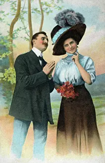 Intentions: A Young man signals his amorous intentions to his beloved