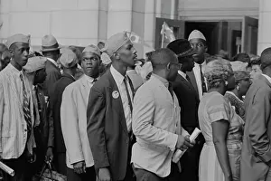 Minority: Young men in NAACP caps in front of Union