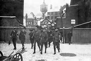 Shovels: Young men with snow shovels, 1917