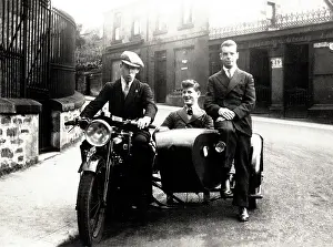 Michael Cole: Three young men on veteran BSA motorcycle