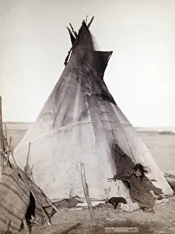 Tipi: A young Oglala girl sitting in front of ?