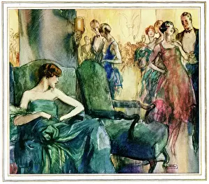 Armchair: Young people at an evening party