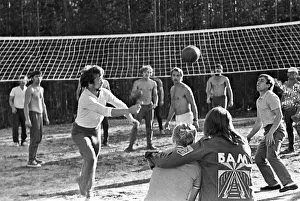 Severobaykalsk: Young people playing volleyball, 1976