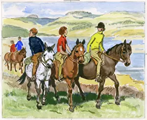 Trekking: Young people pony trekking