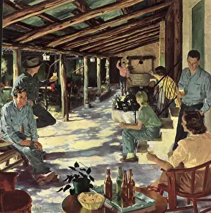 Crockwell: Young People on Porch