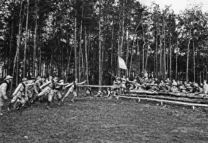 Barricade: Young people during a pre-military training, 1911