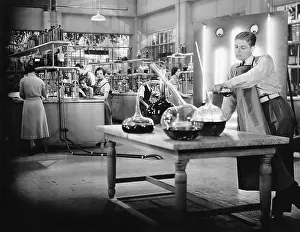 Labs: Young people working in a chemistry lab