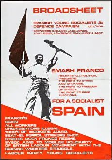 Broadsheet: Young Spanish socialist with gun and flag