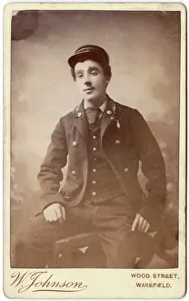 Railwayman: Young Victorian railwayman in his uniform