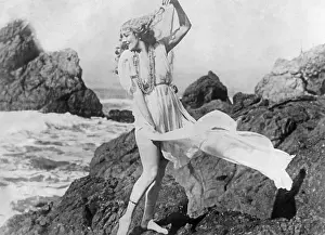 Curls: Young woman at the beach, ca. 1925