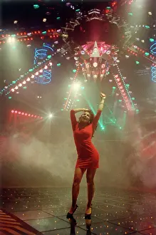 Dancewear: Young woman dancing at a disco, Cornwall