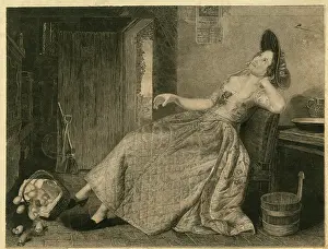 Daydreaming: A young woman daydreaming